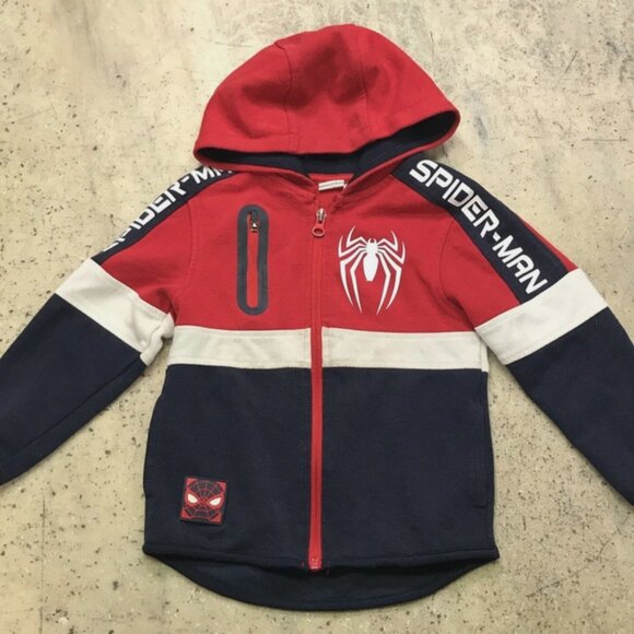 Spiderman Hoodie Marvel Comics Blue/Red Long Sleeve Sweater Size 4T Kids Youth - Picture 3 of 9